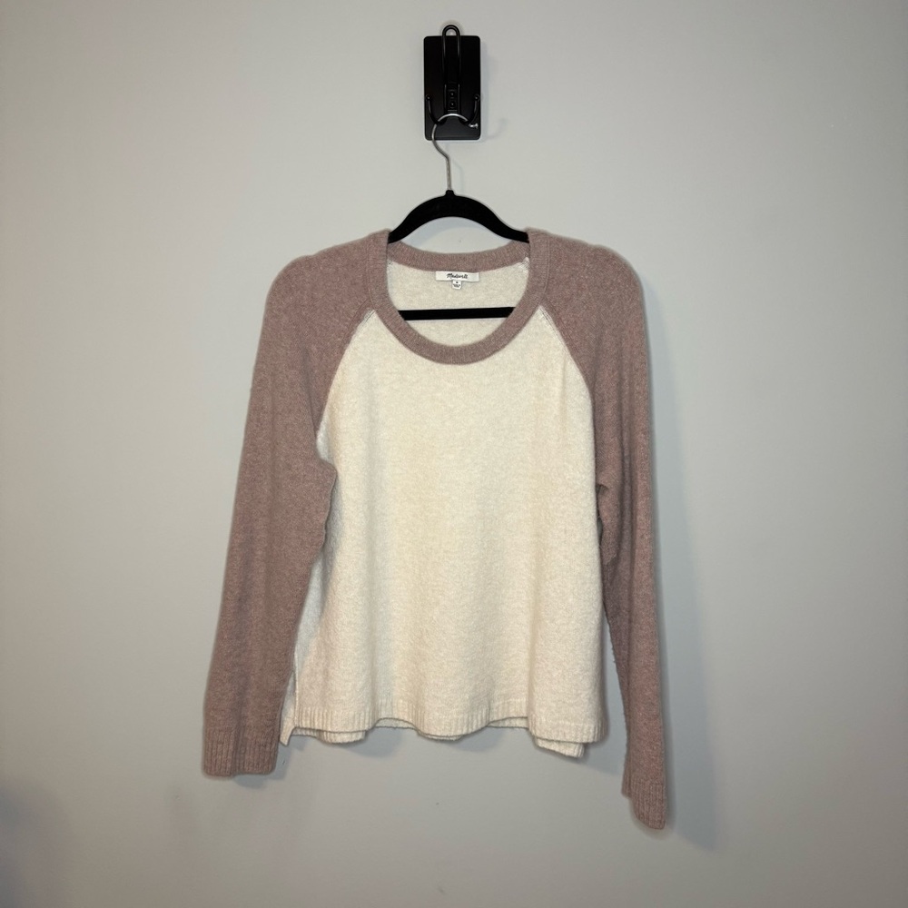 Madewell Women's Long Sleeve Top - Cream and Brown